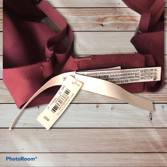 COPY - Victoria Secret burgundy bra, 32DD, lined Demi. - Picture 2 of 4